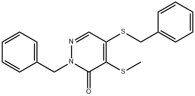 2-benzyl-5-(benzylsulfanyl)-4-(methylsulfanyl)-3(2H)-pyridazinone 구조식 이미지