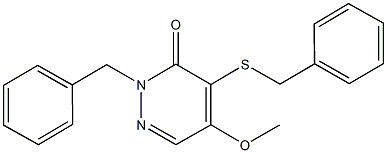 2-benzyl-4-(benzylsulfanyl)-5-methoxy-3(2H)-pyridazinone Structure