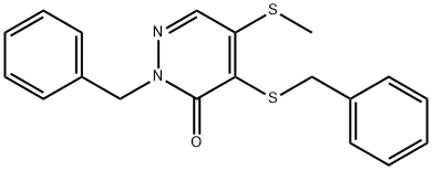 2-benzyl-4-(benzylsulfanyl)-5-(methylsulfanyl)-3(2H)-pyridazinone Structure