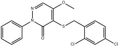 4-[(2,4-dichlorobenzyl)sulfanyl]-5-methoxy-2-phenyl-3(2H)-pyridazinone Structure