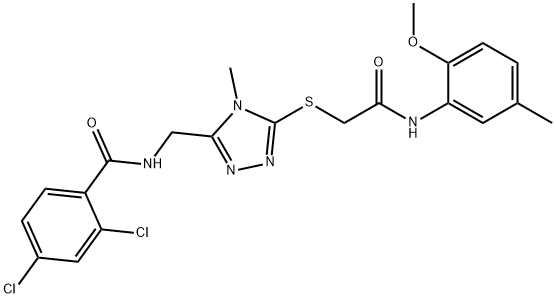 2,4-dichloro-N-[(5-{[2-(2-methoxy-5-methylanilino)-2-oxoethyl]thio}-4-methyl-4H-1,2,4-triazol-3-yl)methyl]benzamide Structure