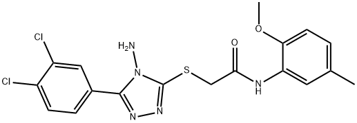 2-{[4-amino-5-(3,4-dichlorophenyl)-4H-1,2,4-triazol-3-yl]thio}-N-(2-methoxy-5-methylphenyl)acetamide 구조식 이미지