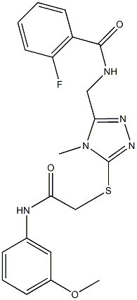 2-fluoro-N-[(5-{[2-(3-methoxyanilino)-2-oxoethyl]sulfanyl}-4-methyl-4H-1,2,4-triazol-3-yl)methyl]benzamide Structure