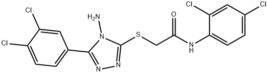 2-{[4-amino-5-(3,4-dichlorophenyl)-4H-1,2,4-triazol-3-yl]thio}-N-(2,4-dichlorophenyl)acetamide 구조식 이미지