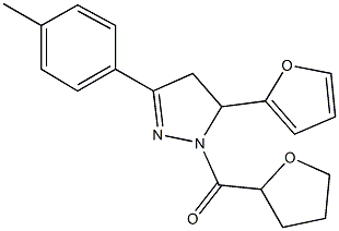 5-(2-furyl)-3-(4-methylphenyl)-1-(tetrahydro-2-furanylcarbonyl)-4,5-dihydro-1H-pyrazole 구조식 이미지