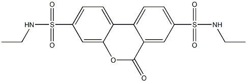 N~3~,N~8~-diethyl-6-oxo-6H-benzo[c]chromene-3,8-disulfonamide Structure