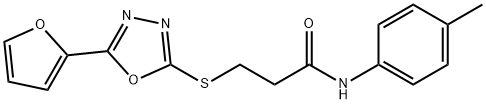 3-{[5-(2-furyl)-1,3,4-oxadiazol-2-yl]sulfanyl}-N-(4-methylphenyl)propanamide 구조식 이미지