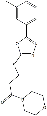 4-(3-{[5-(3-methylphenyl)-1,3,4-oxadiazol-2-yl]sulfanyl}propanoyl)morpholine 구조식 이미지