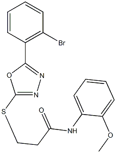 3-{[5-(2-bromophenyl)-1,3,4-oxadiazol-2-yl]sulfanyl}-N-(2-methoxyphenyl)propanamide Structure