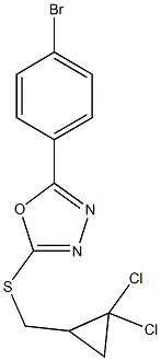 5-(4-bromophenyl)-1,3,4-oxadiazol-2-yl (2,2-dichlorocyclopropyl)methyl sulfide 구조식 이미지