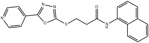 N-(1-naphthyl)-3-{[5-(4-pyridinyl)-1,3,4-oxadiazol-2-yl]sulfanyl}propanamide Structure