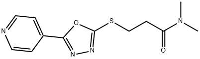 N,N-dimethyl-3-{[5-(4-pyridinyl)-1,3,4-oxadiazol-2-yl]sulfanyl}propanamide 구조식 이미지