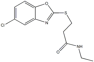 3-[(5-chloro-1,3-benzoxazol-2-yl)sulfanyl]-N-ethylpropanamide 구조식 이미지