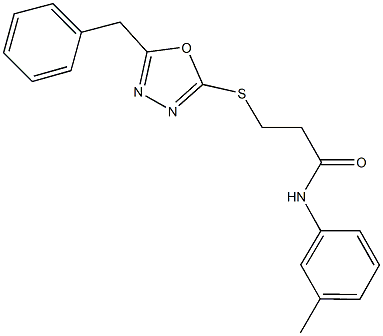 3-[(5-benzyl-1,3,4-oxadiazol-2-yl)sulfanyl]-N-(3-methylphenyl)propanamide Structure