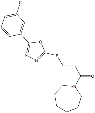 3-(1-azepanyl)-3-oxopropyl 5-(3-chlorophenyl)-1,3,4-oxadiazol-2-yl sulfide Structure