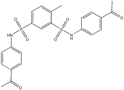 N~1~,N~3~-bis(4-acetylphenyl)-4-methyl-1,3-benzenedisulfonamide 구조식 이미지