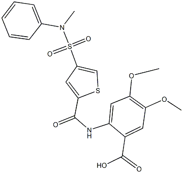 4,5-dimethoxy-2-[({4-[(methylanilino)sulfonyl]-2-thienyl}carbonyl)amino]benzoic acid 구조식 이미지