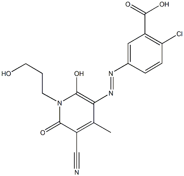 2-chloro-5-{[5-cyano-2-hydroxy-1-(3-hydroxypropyl)-4-methyl-6-oxo-1,6-dihydro-3-pyridinyl]diazenyl}benzoic acid Structure