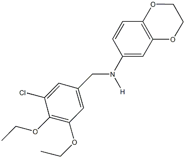 N-(3-chloro-4,5-diethoxybenzyl)-N-(2,3-dihydro-1,4-benzodioxin-6-yl)amine Structure