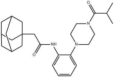 2-(1-adamantyl)-N-[2-(4-isobutyryl-1-piperazinyl)phenyl]acetamide 구조식 이미지