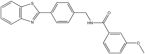 N-[4-(1,3-benzothiazol-2-yl)benzyl]-3-methoxybenzamide 구조식 이미지