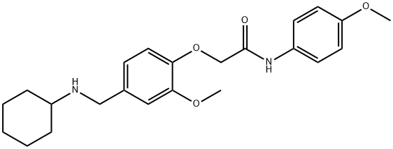 2-{4-[(cyclohexylamino)methyl]-2-methoxyphenoxy}-N-(4-methoxyphenyl)acetamide 구조식 이미지