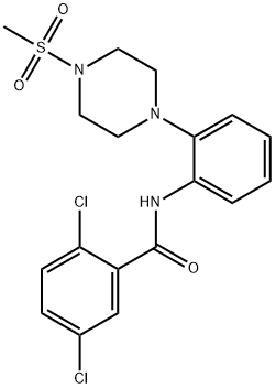 2,5-dichloro-N-{2-[4-(methylsulfonyl)-1-piperazinyl]phenyl}benzamide 구조식 이미지