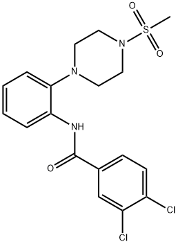 3,4-dichloro-N-{2-[4-(methylsulfonyl)-1-piperazinyl]phenyl}benzamide 구조식 이미지