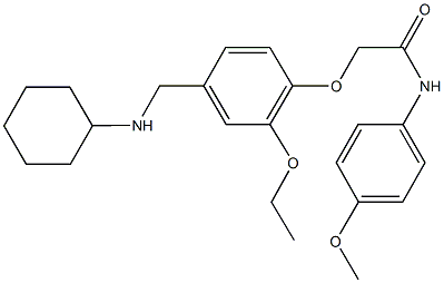 2-{4-[(cyclohexylamino)methyl]-2-ethoxyphenoxy}-N-(4-methoxyphenyl)acetamide 구조식 이미지