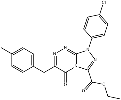 ethyl 1-(4-chlorophenyl)-6-(4-methylbenzyl)-5-oxo-1,5-dihydro[1,2,4]triazolo[3,4-c][1,2,4]triazine-3-carboxylate 구조식 이미지