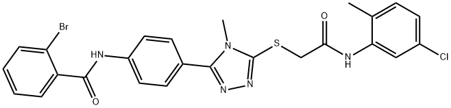 2-bromo-N-[4-(5-{[2-(5-chloro-2-methylanilino)-2-oxoethyl]sulfanyl}-4-methyl-4H-1,2,4-triazol-3-yl)phenyl]benzamide 구조식 이미지