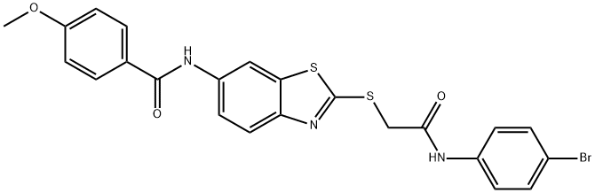 N-(2-{[2-(4-bromoanilino)-2-oxoethyl]sulfanyl}-1,3-benzothiazol-6-yl)-4-methoxybenzamide Structure