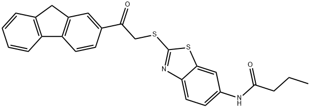 N-(2-{[2-(9H-fluoren-2-yl)-2-oxoethyl]sulfanyl}-1,3-benzothiazol-6-yl)butanamide Structure