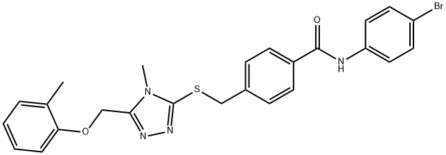 N-(4-bromophenyl)-4-[({4-methyl-5-[(2-methylphenoxy)methyl]-4H-1,2,4-triazol-3-yl}sulfanyl)methyl]benzamide Structure