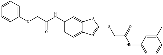 N-(2-{[2-oxo-2-(3-toluidino)ethyl]sulfanyl}-1,3-benzothiazol-6-yl)-2-phenoxyacetamide Structure