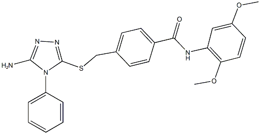 4-{[(5-amino-4-phenyl-4H-1,2,4-triazol-3-yl)sulfanyl]methyl}-N-(2,5-dimethoxyphenyl)benzamide 구조식 이미지