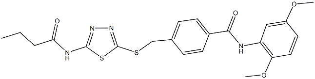 4-({[5-(butyrylamino)-1,3,4-thiadiazol-2-yl]sulfanyl}methyl)-N-(2,5-dimethoxyphenyl)benzamide Structure