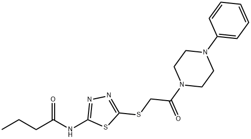 N-(5-{[2-oxo-2-(4-phenyl-1-piperazinyl)ethyl]sulfanyl}-1,3,4-thiadiazol-2-yl)butanamide Structure