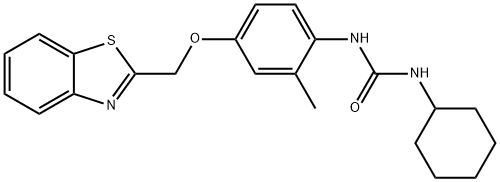 N-[4-(1,3-benzothiazol-2-ylmethoxy)-2-methylphenyl]-N'-cyclohexylurea 구조식 이미지