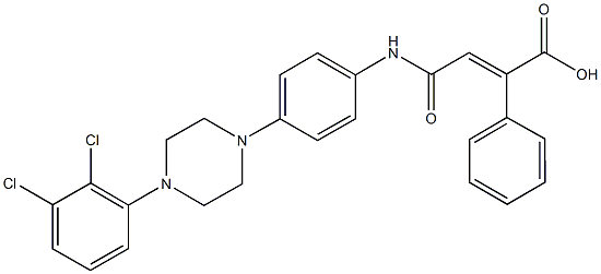 4-{4-[4-(2,3-dichlorophenyl)-1-piperazinyl]anilino}-4-oxo-2-phenyl-2-butenoic acid 구조식 이미지