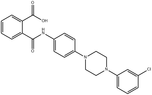 2-({4-[4-(3-chlorophenyl)-1-piperazinyl]anilino}carbonyl)benzoic acid 구조식 이미지