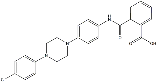 2-({4-[4-(4-chlorophenyl)-1-piperazinyl]anilino}carbonyl)benzoic acid Structure