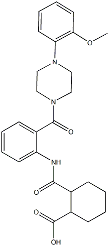 2-[(2-{[4-(2-methoxyphenyl)-1-piperazinyl]carbonyl}anilino)carbonyl]cyclohexanecarboxylic acid 구조식 이미지