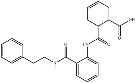 6-[(2-{[(2-phenylethyl)amino]carbonyl}anilino)carbonyl]-3-cyclohexene-1-carboxylicacid Structure