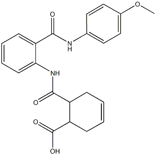 6-({2-[(4-methoxyanilino)carbonyl]anilino}carbonyl)-3-cyclohexene-1-carboxylic acid 구조식 이미지