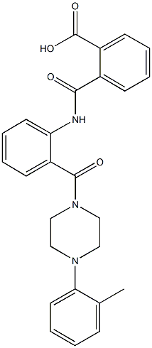 2-[(2-{[4-(2-methylphenyl)-1-piperazinyl]carbonyl}anilino)carbonyl]benzoic acid 구조식 이미지