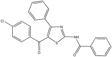 N-[5-(4-chlorobenzoyl)-4-phenyl-1,3-thiazol-2-yl]benzamide 구조식 이미지