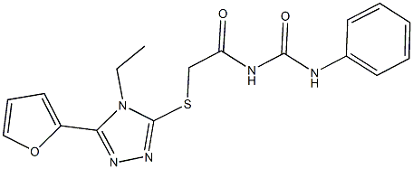 N-({[4-ethyl-5-(2-furyl)-4H-1,2,4-triazol-3-yl]sulfanyl}acetyl)-N'-phenylurea 구조식 이미지