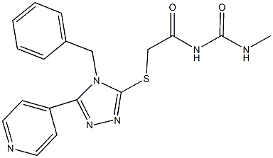 N-({[4-benzyl-5-(4-pyridinyl)-4H-1,2,4-triazol-3-yl]sulfanyl}acetyl)-N'-methylurea 구조식 이미지