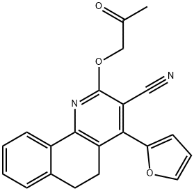 4-(2-furyl)-2-(2-oxopropoxy)-5,6-dihydrobenzo[h]quinoline-3-carbonitrile 구조식 이미지